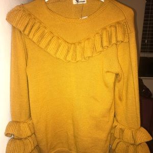 Yellow Ruffled Sweater